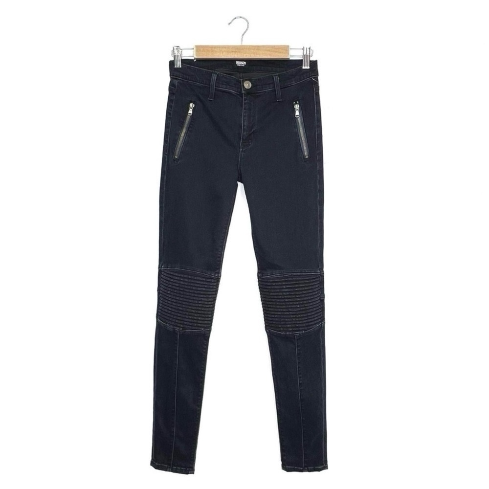 Hudson Jeans Stark Moto Pant Skinny Blue Wild Dark Wash Blue Size 27 (4) New NWT